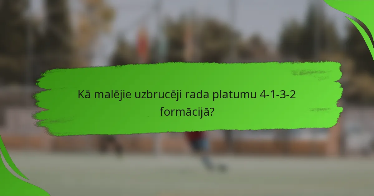 Kā malējie uzbrucēji rada platumu 4-1-3-2 formācijā?