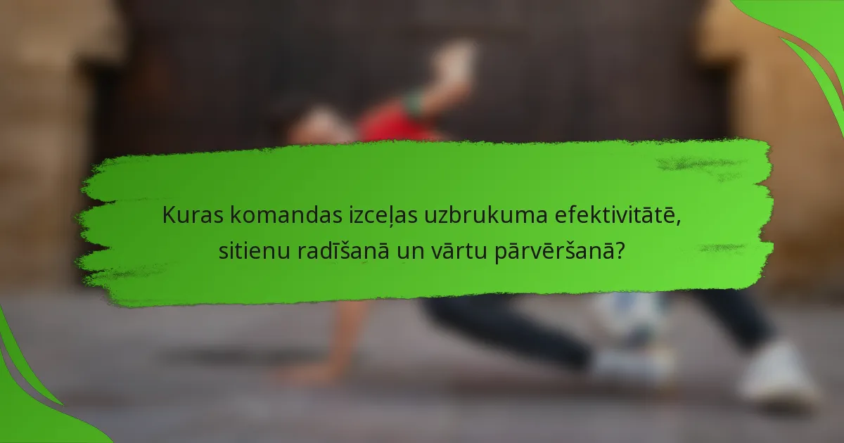 Kuras komandas izceļas uzbrukuma efektivitātē, sitienu radīšanā un vārtu pārvēršanā?